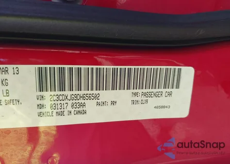 2013 Dodge Charger Sxt from USA, damaged, VIN 2C3CDXJG9DH656502